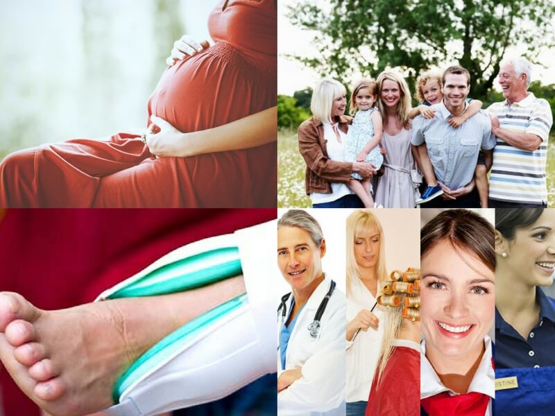 A collage of people who want to know if they should get varicose vein treatment.