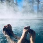 couple of feet in steaming water
