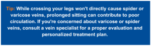 Can crossing legs cause varicose or spider veins