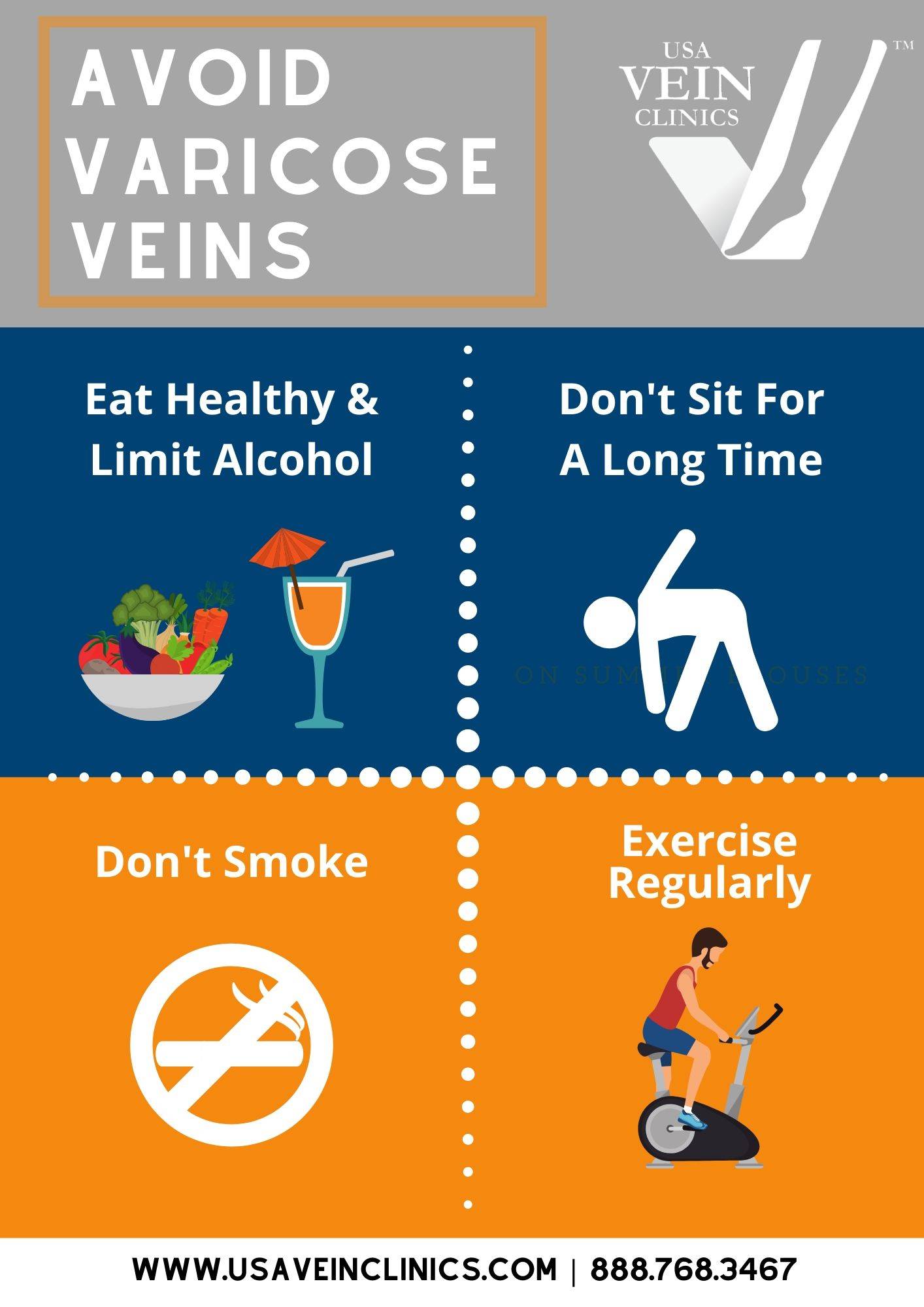prevention infographic for varicose veins and vein disease