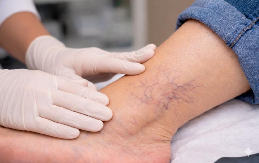 How To Get Rid Of Spider Veins 5 A vein specialist examines spiders veins before recommending a treatment option.