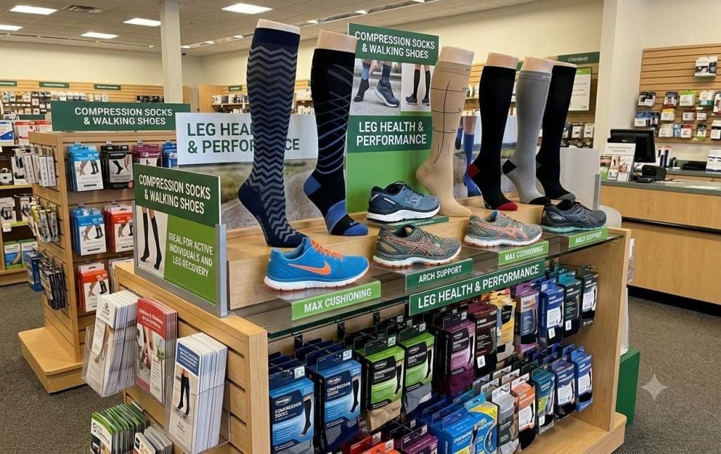 Walking For Varicose Veins: How Much Helps, When To Get Treatment 5 walking store showing walking shoes for those interested in helping varicose veins
