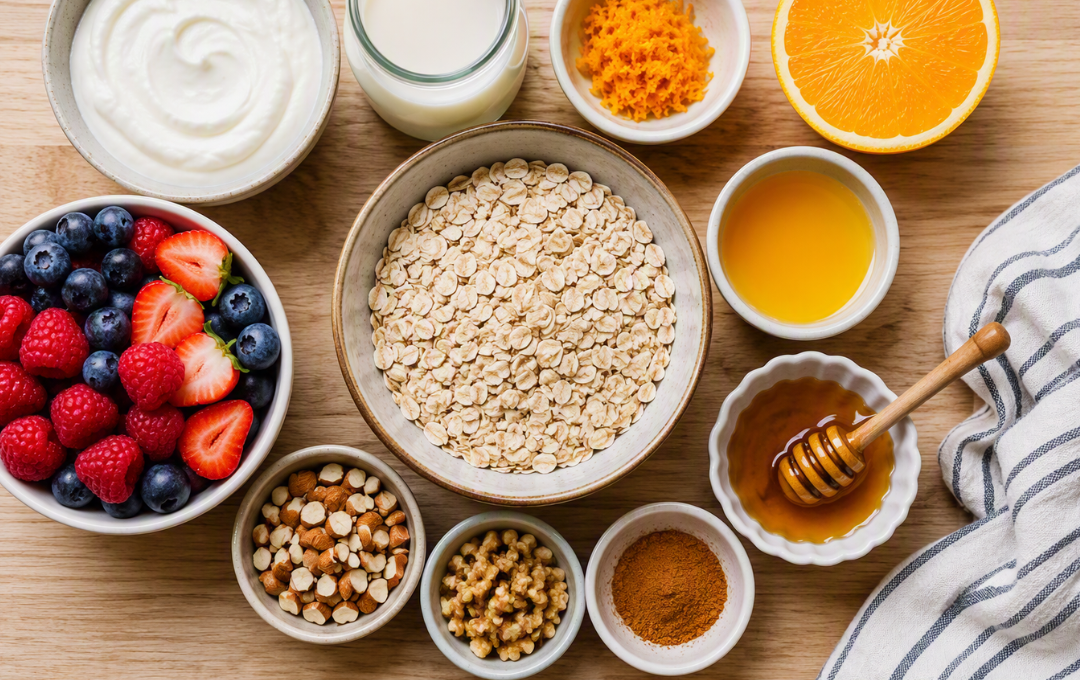 Vein Health Recipe: Triple Berry Citrus Overnight Oats 5 Triple Berry Oatmeal Ingredients