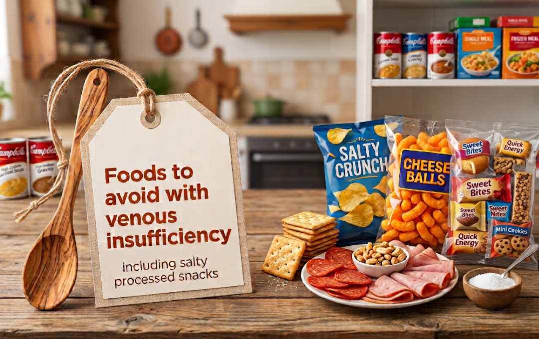 Is There A Best Diet For Someone With Venous Insufficiency? 6 Foods to avoid with venous insufficiency including salty processed snacks